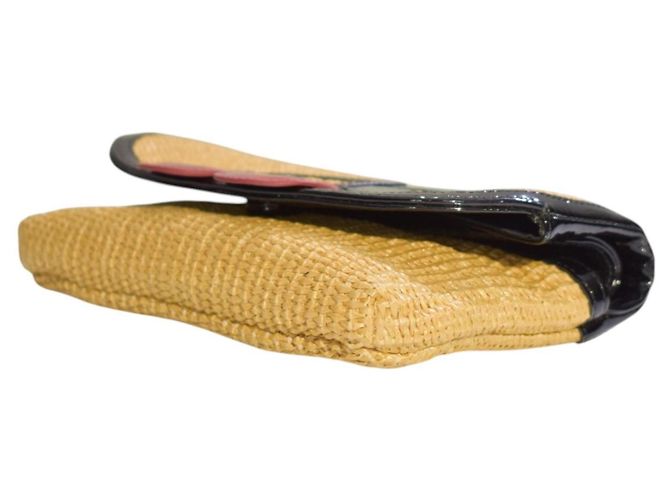 Sonia by Sonia Rykiel Stroh-Clutch mit Kirschmuster Schwarz Rot - Ansicht 10
