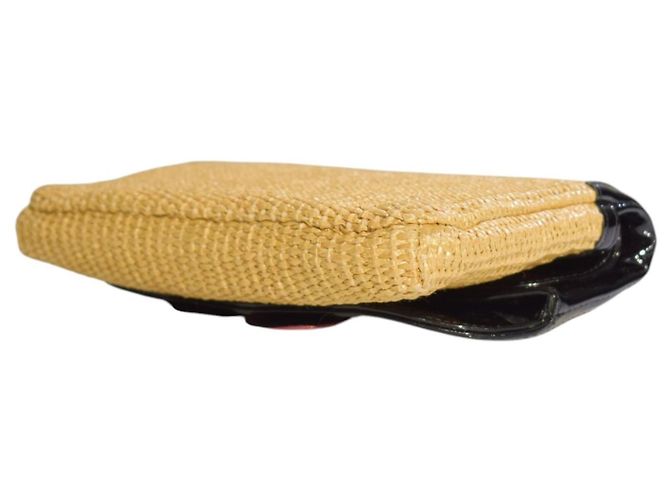 Sonia by Sonia Rykiel Stroh-Clutch mit Kirschmuster Schwarz Rot - Ansicht 11