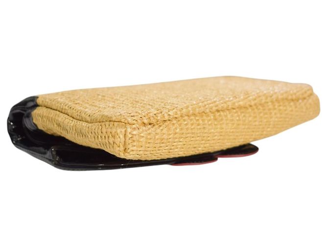 Sonia by Sonia Rykiel Stroh-Clutch mit Kirschmuster Schwarz Rot - Ansicht 12