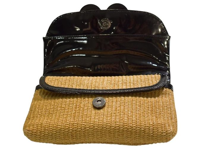 Sonia by Sonia Rykiel Stroh-Clutch mit Kirschmuster Schwarz Rot - Ansicht 14