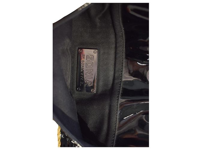 Sonia by Sonia Rykiel Stroh-Clutch mit Kirschmuster Schwarz Rot - Ansicht 16