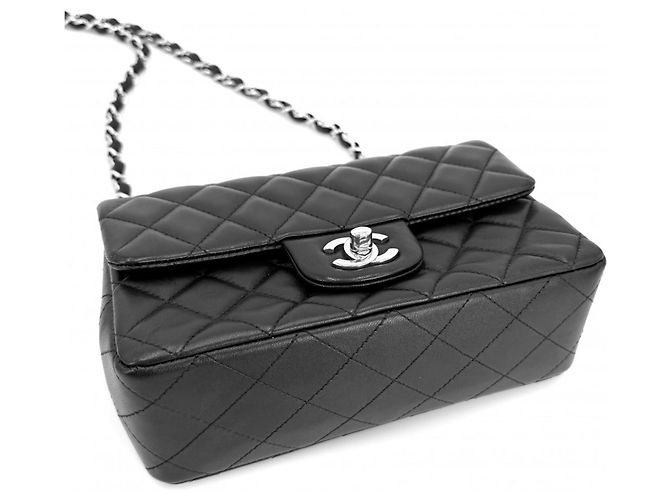 Borsa a Spalla Chanel Mini Matelasse Nero - vista 3