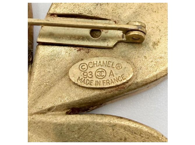 Chanel Vintage Clover Brosche Golden - Ansicht 4