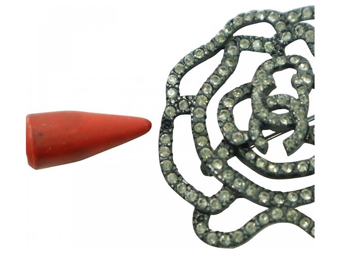 Spilla Vintage Chanel con Strass Metallico - vista 5