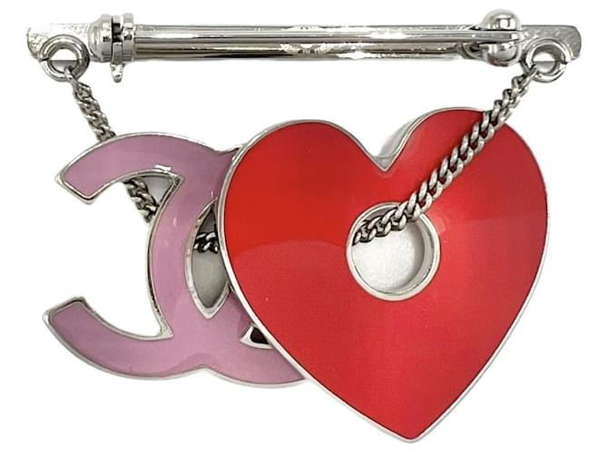 Spilla Chanel Heart Swing Rosa Rosso - vista 2