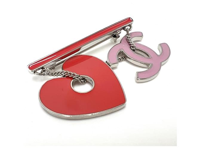 Spilla Chanel Heart Swing Rosa Rosso - vista 3