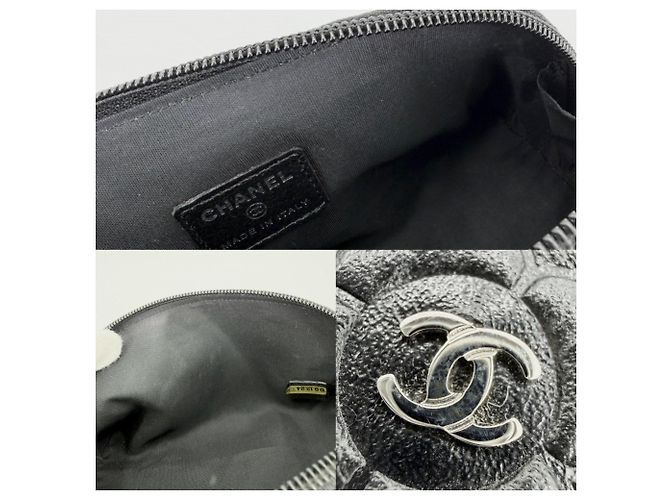 Chanel Pouch aus schwarzem Leder - Ansicht 6