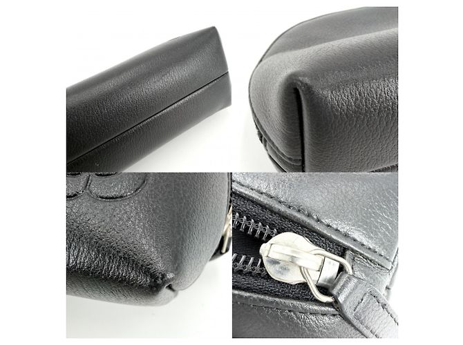 Chanel Pouch aus schwarzem Leder - Ansicht 7