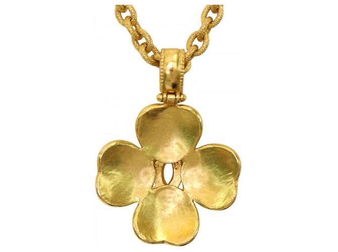 Collana lunga Chanel Vintage Triple Coco D'oro - vista 2