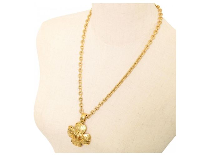 Collana lunga Chanel Vintage Triple Coco D'oro - vista 4