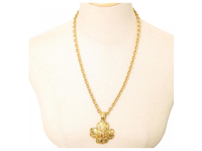 Collana lunga Chanel Vintage Triple Coco D'oro - vista 5