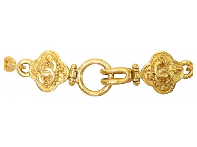 Collana lunga Chanel Vintage Triple Coco D'oro - vista 6