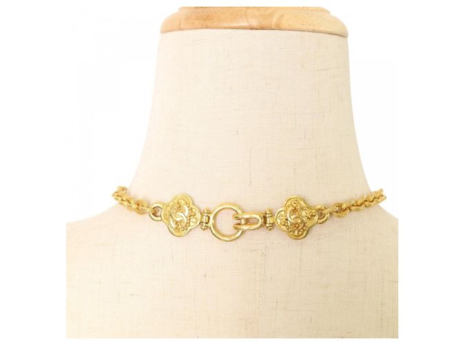 Collana lunga Chanel Vintage Triple Coco D'oro - vista 7
