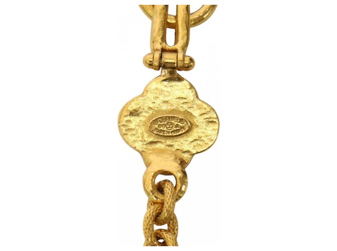 Collana lunga Chanel Vintage Triple Coco D'oro - vista 8