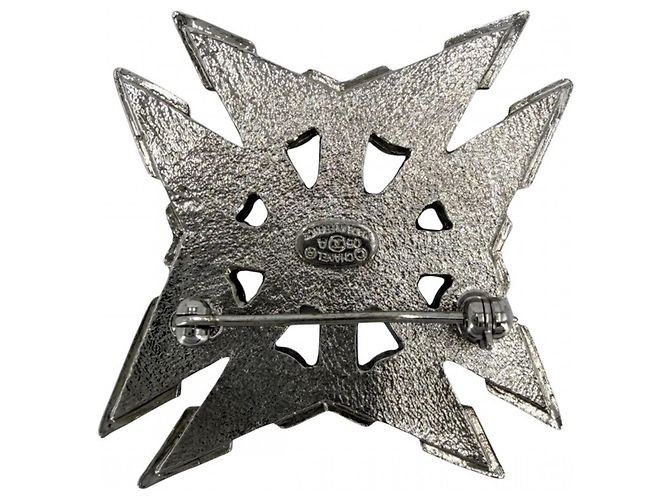 Broche Chanel preta com pérola artificial e strass Preto - vista 2