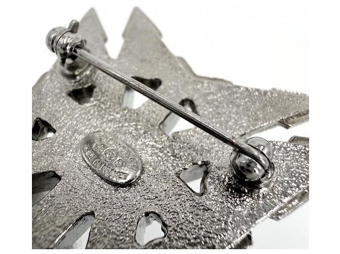 Broche Chanel preta com pérola artificial e strass Preto - vista 5