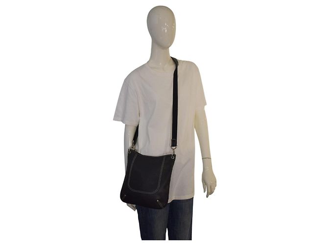 Longchamp Le Foulonné Borsa Hobo a Tracolla in Pelle Martellata Nera - vista 15