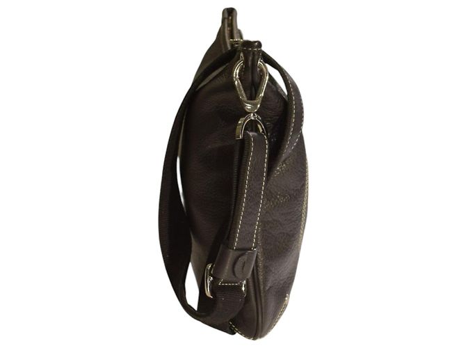 Longchamp Le Foulonné Borsa Hobo a Tracolla in Pelle Martellata Nera - vista 4