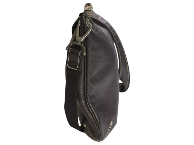Longchamp Le Foulonné Borsa Hobo a Tracolla in Pelle Martellata Nera - vista 5