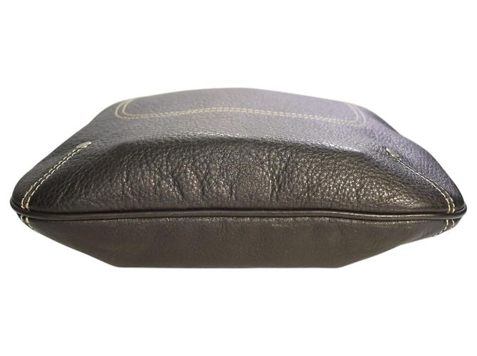 Longchamp Le Foulonné Borsa Hobo a Tracolla in Pelle Martellata Nera - vista 7