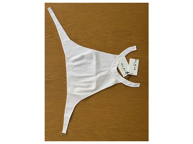 Alaïa Top Plastrón Blanco Espalda Descubierta - vista 2