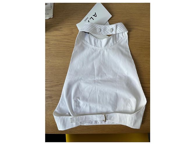 Alaïa Top Plastrón Blanco Espalda Descubierta - vista 3