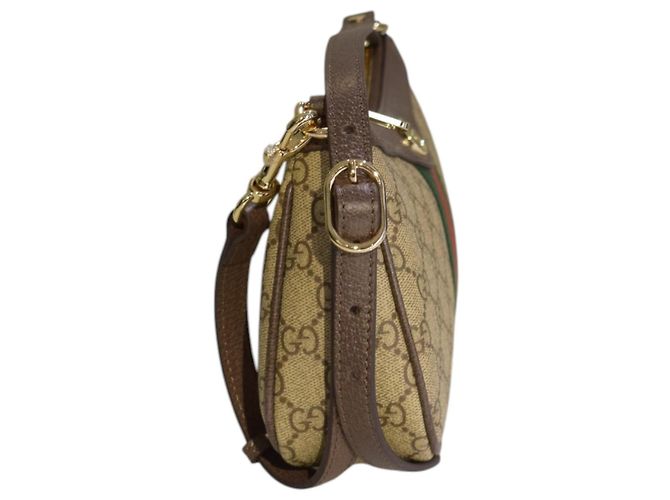 Gucci Ophidia GG Supreme Piccola Borsa a Spalla Marrone Beige - vista 2
