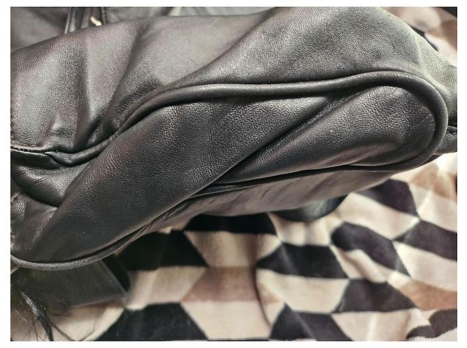 Longchamp Collezione Kate Moss Borsa pelle nera e pelliccia - vista 9