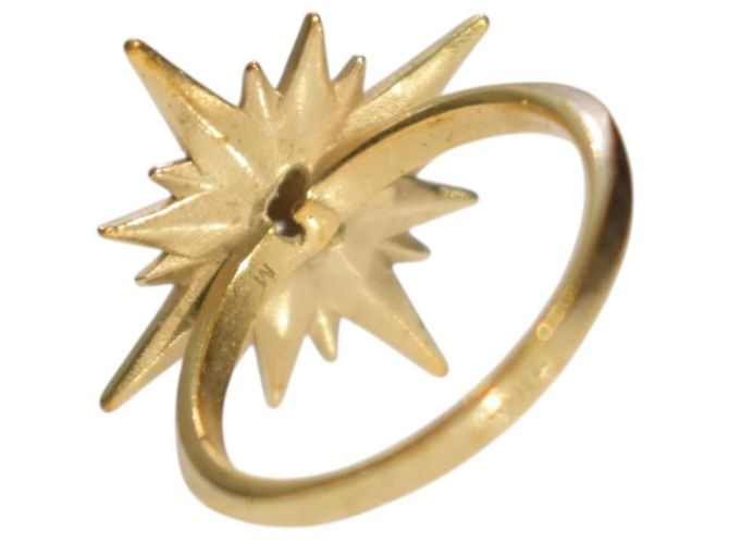 Dior Cocktailring Sternen-Sonnenstrahl Medaillon, Gold-Finish, Größe M Golden - Ansicht 4