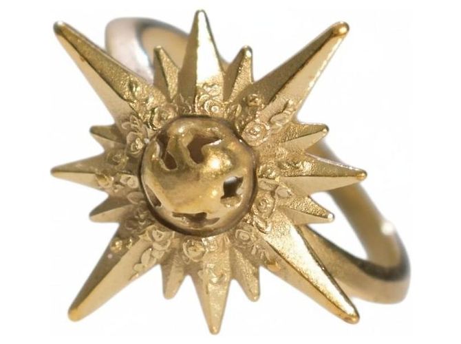 Dior Cocktailring Sternen-Sonnenstrahl Medaillon, Gold-Finish, Größe M Golden - Ansicht 5