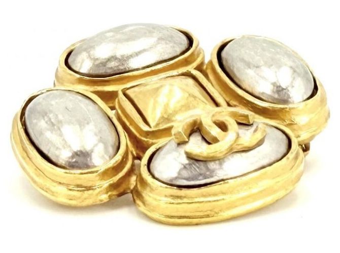 Timeless Spilla Chanel Vintage Oro e Argento D'oro - vista 3