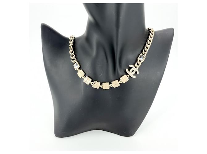 Collana Chanel in oro e strass D'oro - vista 2