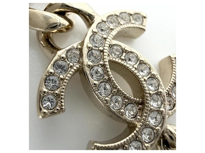 Collana Chanel in oro e strass D'oro - vista 5