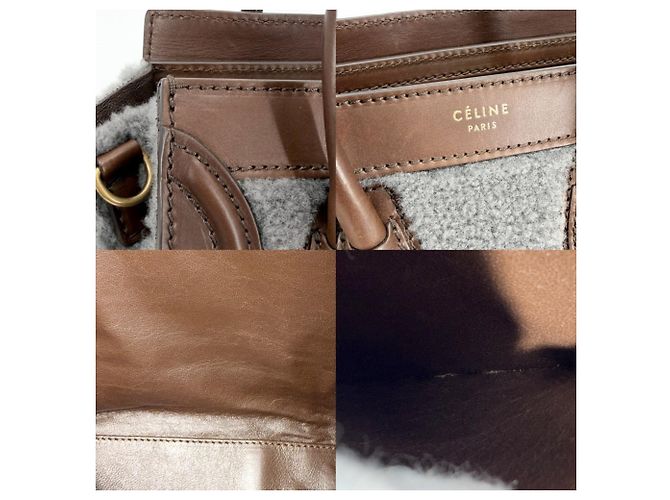Céline Borsa a tracolla Celine Women's Luggage Nano Shopper Boa da donna Marrone - vista 6