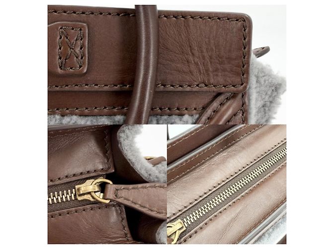 Céline Borsa a tracolla Celine Women's Luggage Nano Shopper Boa da donna Marrone - vista 7