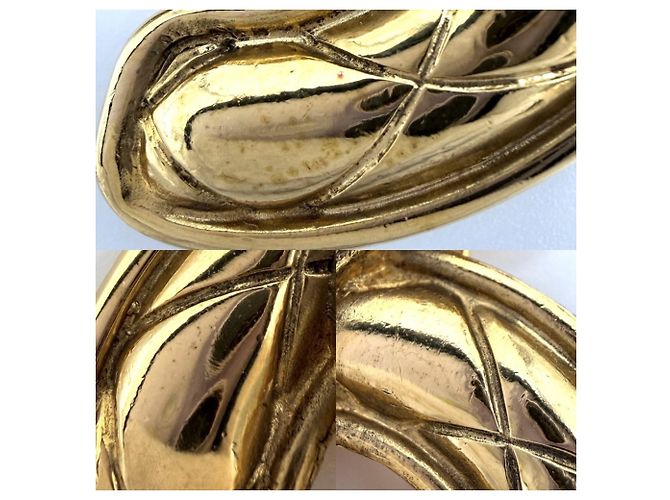 Spilla Chanel Vintage Matelassé Gold D'oro - vista 5