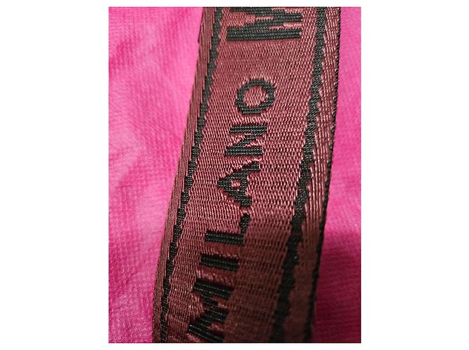 Moschino Milano Monogram Leather and Canvas Shoulder Strap Black Prune - view 8