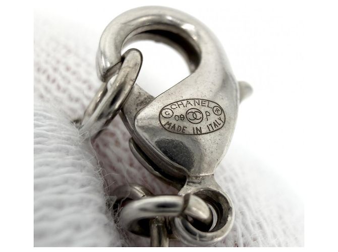 Collana con perle finte e strass Chanel Argento Bianco - vista 4
