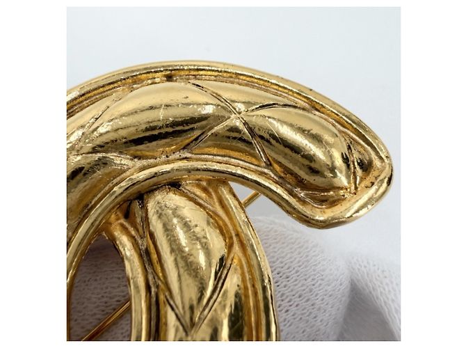 Spilla Chanel Vintage Matelassé Gold D'oro - vista 5