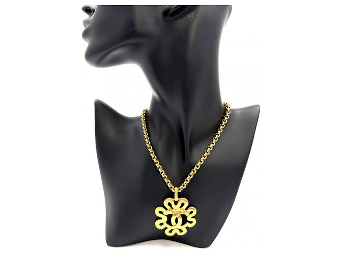 Collana Vintage Flower Coco Mark da donna Chanel D'oro - vista 3