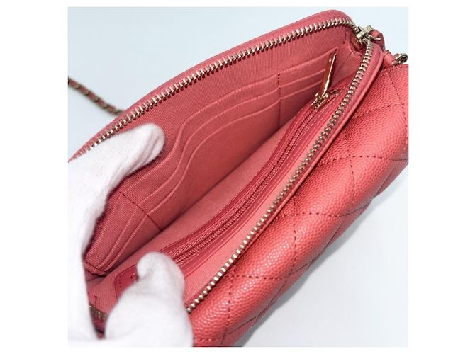 Portafoglio con catena Matelassé Chanel da donna Rosso - vista 4