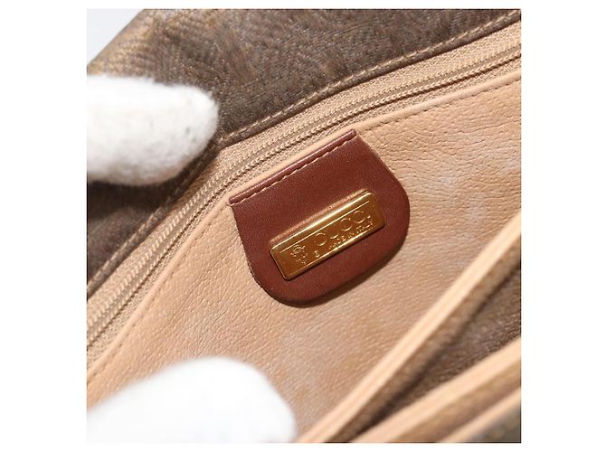 Borsa a tracolla GUCCI in tela PVC beige e oro Auth ep15035 D'oro - vista 18