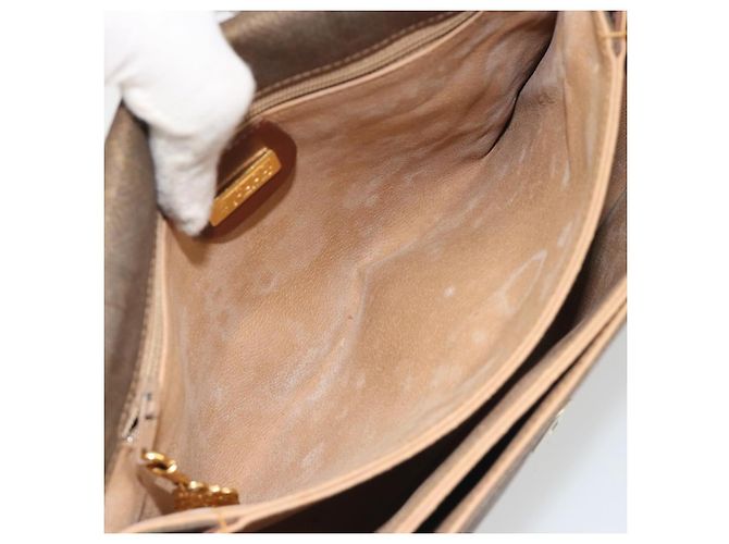Borsa a tracolla GUCCI in tela PVC beige e oro Auth ep15035 D'oro - vista 21