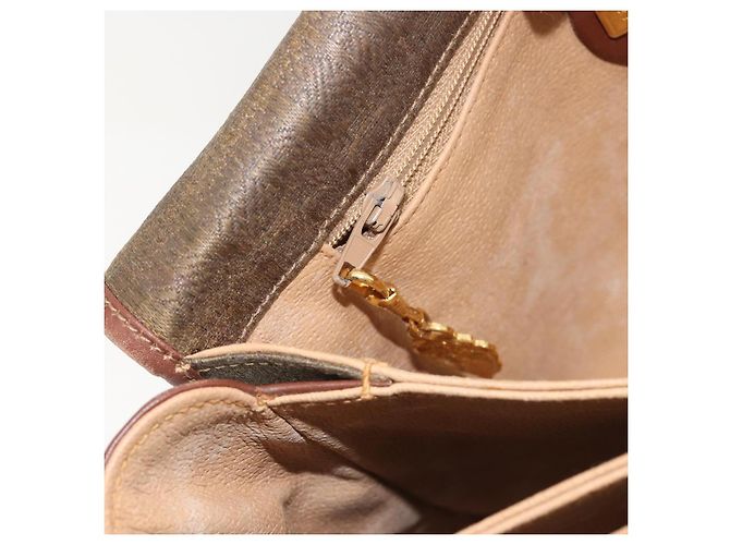 Borsa a tracolla GUCCI in tela PVC beige e oro Auth ep15035 D'oro - vista 22