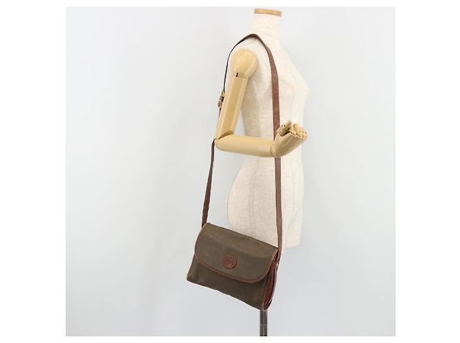Borsa a tracolla GUCCI in tela PVC beige e oro Auth ep15035 D'oro - vista 25