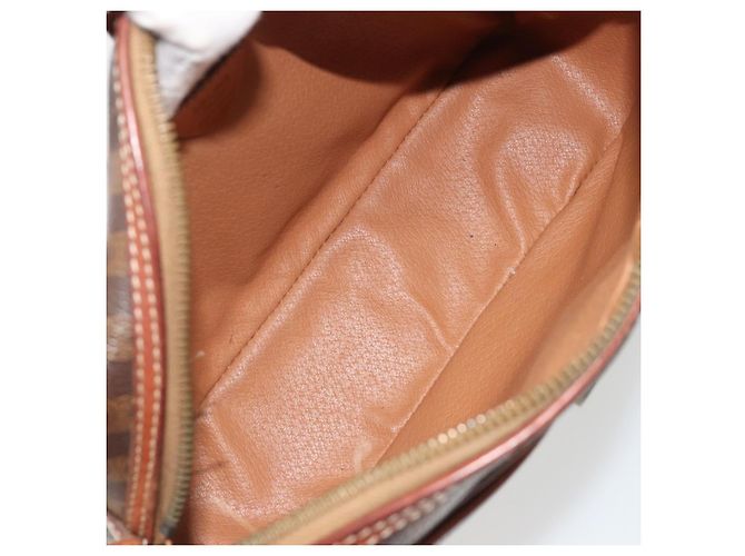 Céline Borsa a Spalla CELINE Macadam Canvas PVC Pelle Marrone Oro Auth 187894 D'oro - vista 10