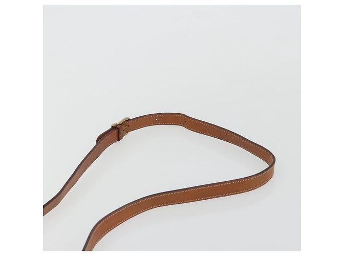 Céline Borsa a Spalla CELINE Macadam Canvas PVC Pelle Marrone Oro Auth 187894 D'oro - vista 14