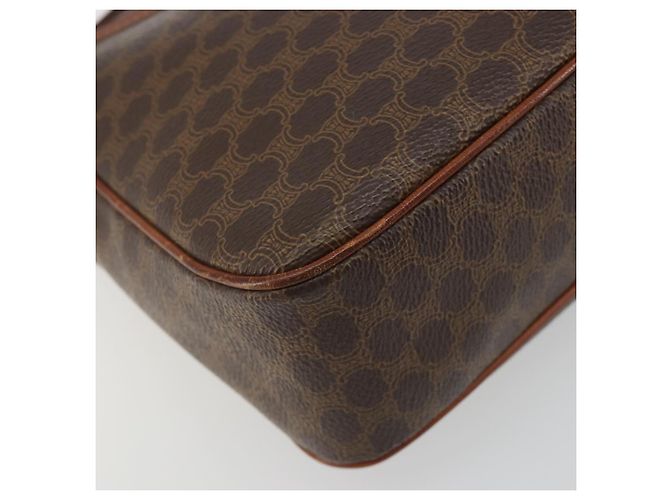 Céline Borsa a Spalla CELINE Macadam Canvas PVC Pelle Marrone Oro Auth 187894 D'oro - vista 15