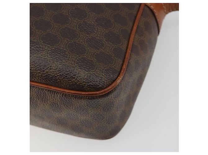 Céline Borsa a Spalla CELINE Macadam Canvas PVC Pelle Marrone Oro Auth 187894 D'oro - vista 16