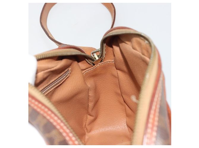 Céline Borsa a Spalla CELINE Macadam Canvas PVC Pelle Marrone Oro Auth 187894 D'oro - vista 19